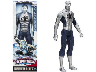 Spiderman Armored Silver Titan Hero Figurka 30 cm Hasbro Marvel