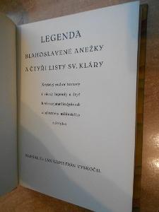 Vyskočil - Legenda Blahoslavené Anežky a čtyři listy sv. Kláry - 1932
