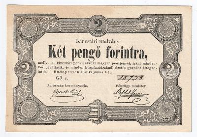 2 Pengo forintra - série GJ r. z roku 1849 (stav aUNC) !