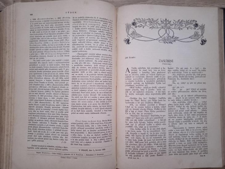 vázaný ZVON - TÝDENÍK BELLETRISTICKÝ A LITERÁRNÍ - ročník 6 rok 1906 - Antikvariát