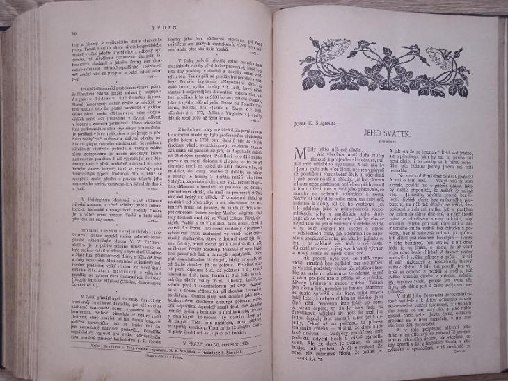 vázaný ZVON - TÝDENÍK BELLETRISTICKÝ A LITERÁRNÍ - ročník 6 rok 1906 - Antikvariát