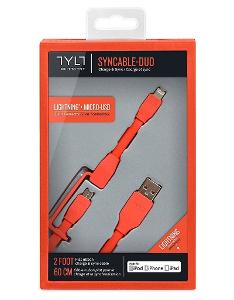 TYLT USB nabíjecí / datový LIGHTNING / MICRO USB (100CM) červený