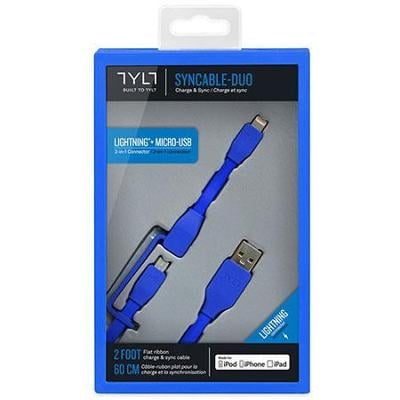 TYLT USB nabíjecí/datový LIGHTNING / MICRO USB (60CM) BLUE