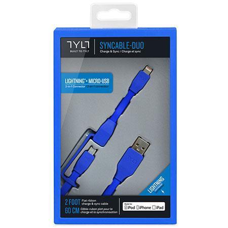 TYLT USB nabíjecí/datový LIGHTNING / MICRO USB (60CM) BLUE - undefined