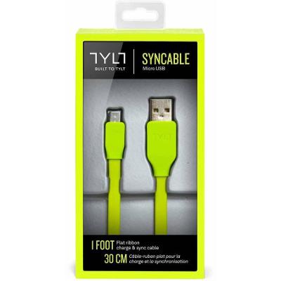 TYLT SYNCABLE USB kabel nabíjecí / datový / MICRO USB (30CM) zelená