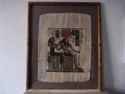Obraz starý ručně malovaný pravý papyrus (ne banánový list)Egypt/55x45