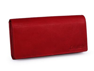 Dámská peněženka kožená 9x18 cm. Barva červená. Nová.