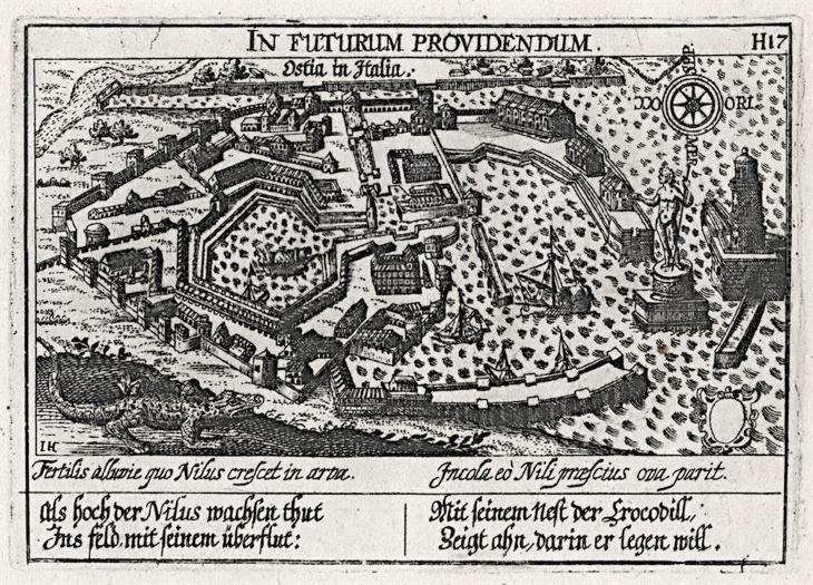Ostia, Meisner, mědiryt, 1637 - Antikvariát