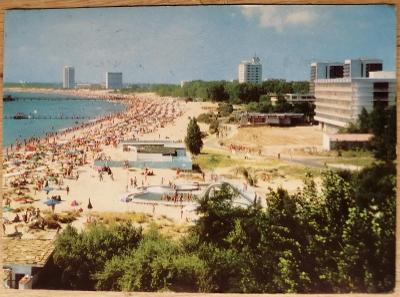 Retro pohlednice z pláží  Bulharska - Slunečný břeh 1971