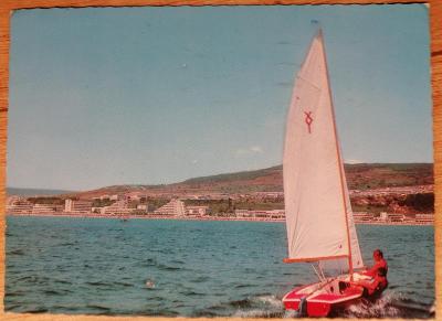 Retro pohlednice z Bulharska - Albena - plachetnice 1973