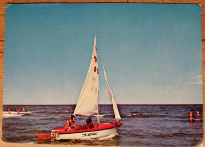 Retro pohlednice z Rumunska - Mamaia - plachetnice 1972