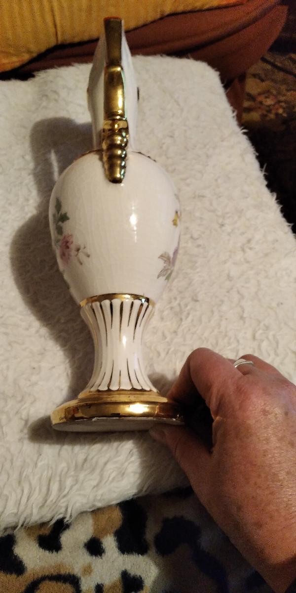 Starožitná  porcelánová zlacená váza - Starožitné porcelánové vázy a dózy