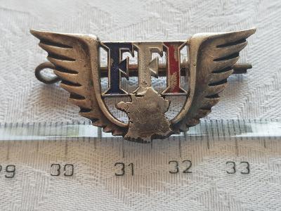 Spona - odznak FFI, Francie, 1939-45, originál