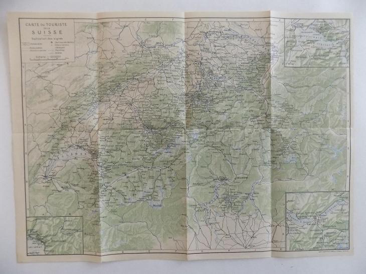 STARÁ MAPA 91 - ŠVÝCARSKO,30. LÉTA, 40 X 28 CM, - Mapy a veduty Evropa