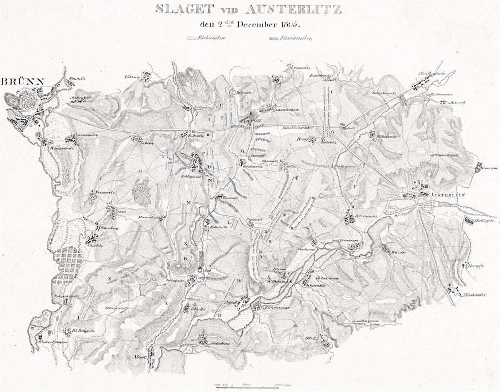Slavkov bitva 1805, litografie, 1831 - Staré mapy a veduty