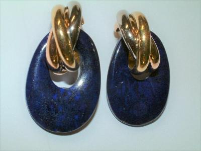 Náušnice Cartier/Lapisy Lazuli/18 k./25,6 gr./Top!