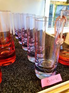 Moser,,,5x fialová sklenice na vodu,,,14 cm,,,sleva!!!