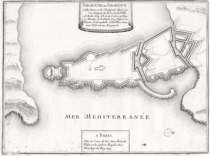 Siracusa, N. de Fer, mědiryt, 1705 - Antikvariát