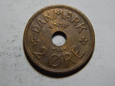 Dánsko 2 Ore 1927 HCN, GJ XF č24201