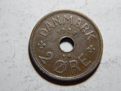 Dánsko 2 Ore 1928 N, GJ XF č24274
