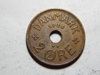 Dánsko 2 Ore 1936 N, GJ XF č24236