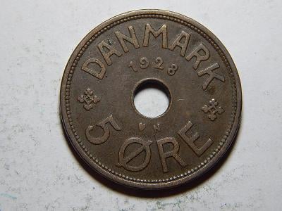 Dánsko 5 Ore 1928 N, GJ XF č33685