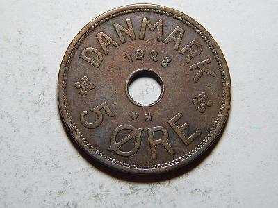 Dánsko 5 Ore 1928 N, GJ XF č33692