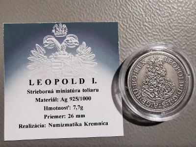 Stříbrná miniatura tolaru LEOPOLD I.