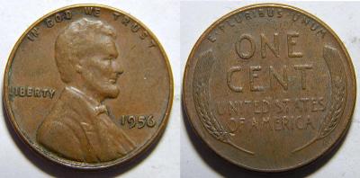USA 1 Cent 1956 XF č30591