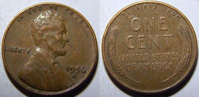 USA 1 Cent 1956D XF č11908