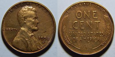 USA 1 Cent 1958D XF č30491