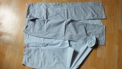 2x šedé plátěné kalhoty