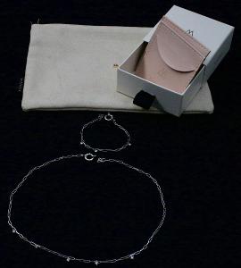 PdPaola stříbrný náhrdelník + náramek