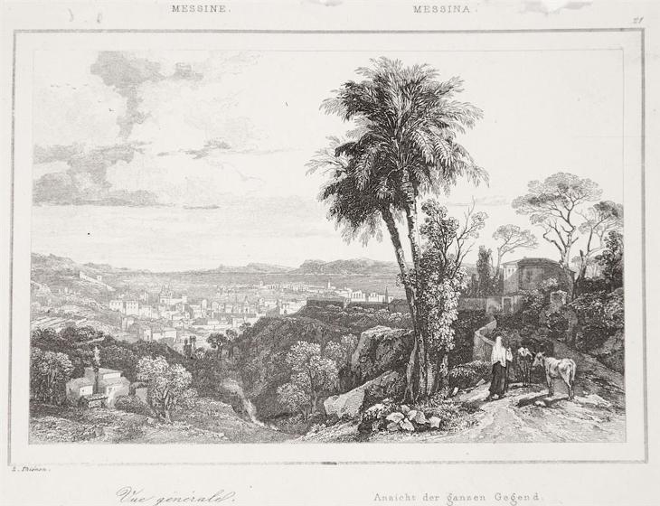 Messina, Le Bas, oceloryt 1840 - Antikvariát