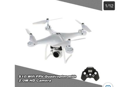 Pokročilý kvadrokoptérový dron MICRO RC S10 s HD videokamerou (bílá)