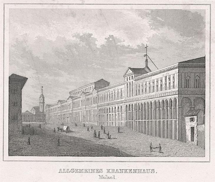 Milano nemocnice, Kleine Univ., oceloryt, 1844 - Antikvariát