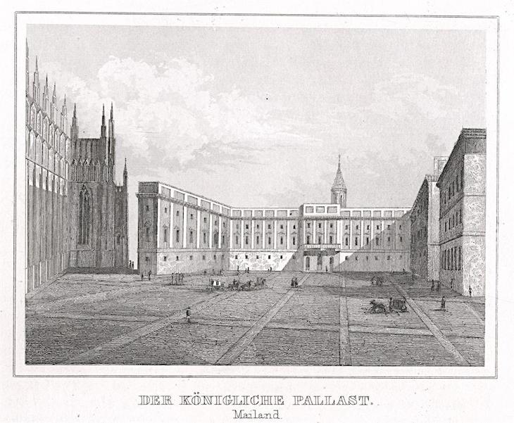 Milano Palazzo Reale, Kleine Univ., oceloryt, 1844 - Antikvariát