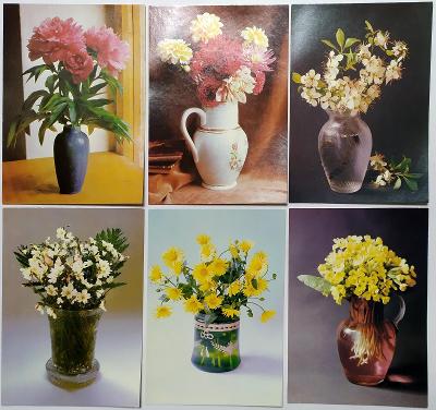 pohlednice - květiny - 12 kusů
