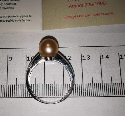 Stříbrný prsten Pearls&Colors, přírodní růžova perla (KU7678)