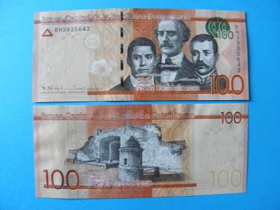 100 Pesos Dominicanos 2014 Dominican Rep. - P190a - UNC - /U30/