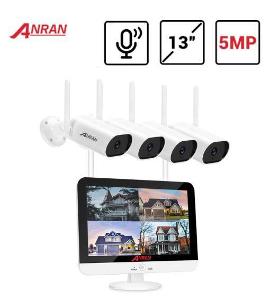 Kamerový systém ANRAN, 4x IP kamera 5MP, 13" LCD monitor NVR, WIFI