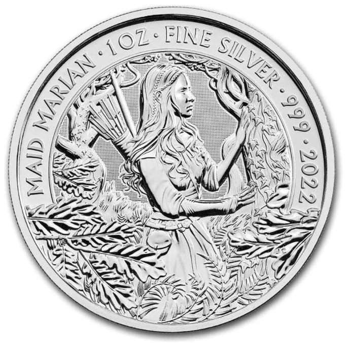 Strieborná minca Mýty a legendy Panna Mariana (Maid Marian) 1 oz 2022 - Numizmatika