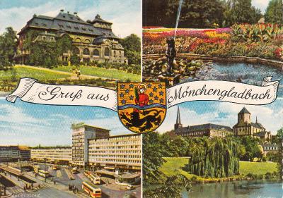 Německo - MÖNCHENGLADBACH - klášter, autobusy - r. 1965