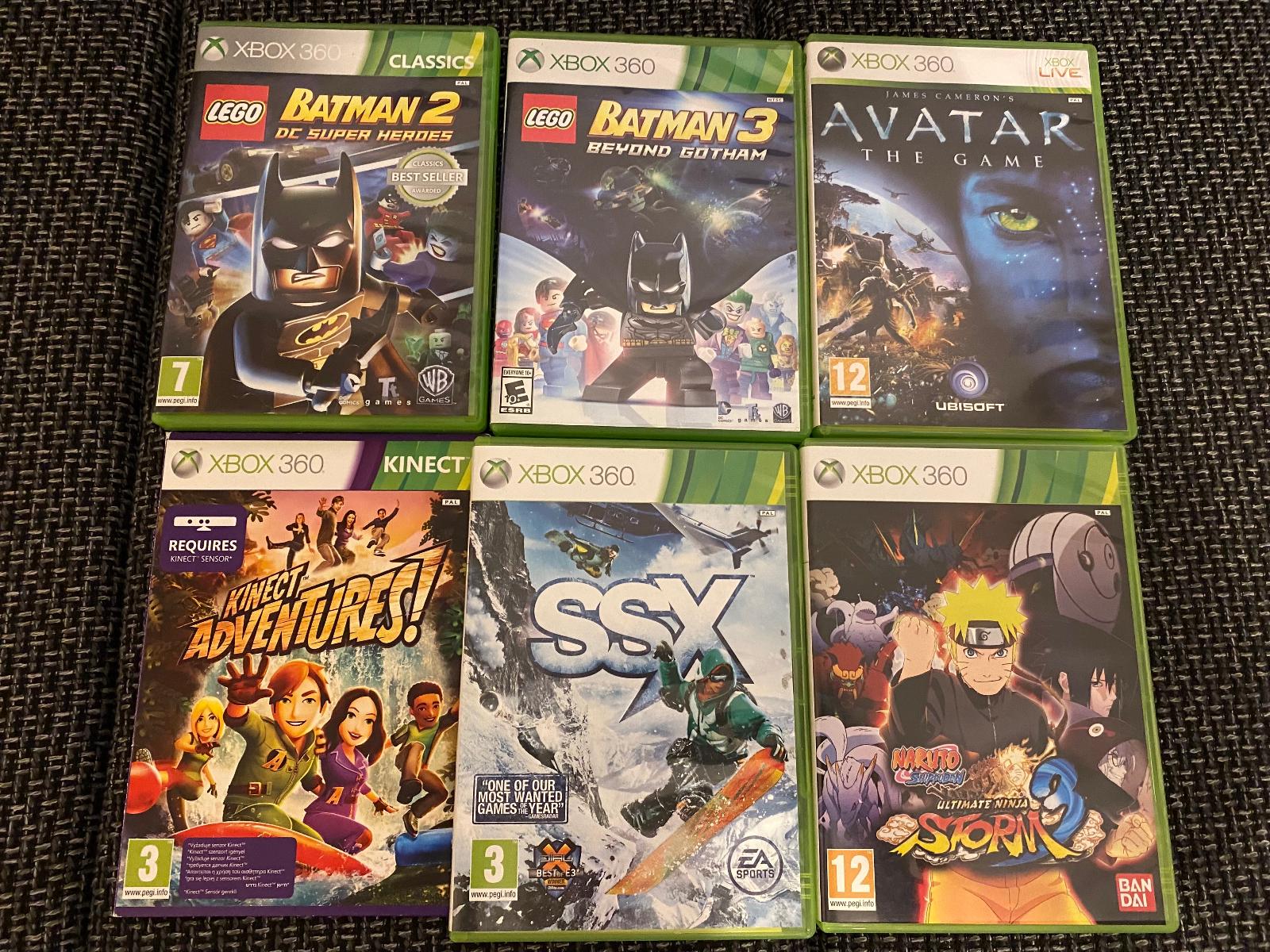 6 x hra pro: XBOX 360, Batman, Avatar, Kinect Adventures aj. | Aukro