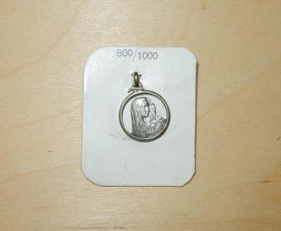 Medailonek pana Marie svátostka medailon křesťanský stříbro 