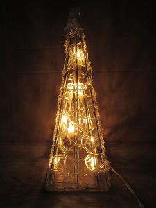 Retro vánoční lampička - stromek, bužírka, kov
