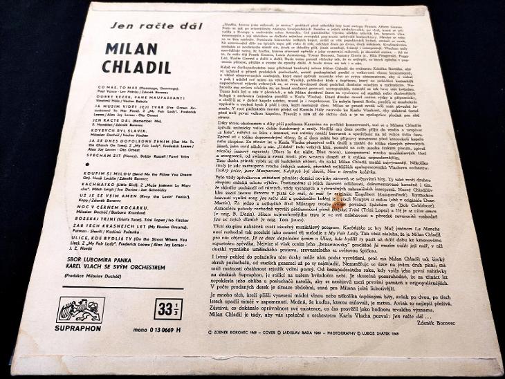 2x LP Milan Chladil - Jen Račte dál + My dva a čas - Hudba