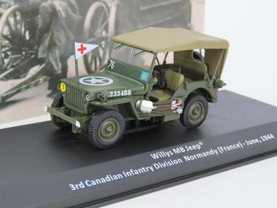 Willys MB Jeep 3 rd Canadian 1944 ambulance DeAgostini 1:43 ARMY