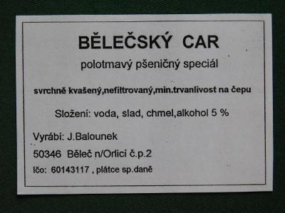 PE - Pivovar - Běleč nad Orlicí - Bělečský Car