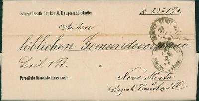 13C126 Úřední dopis + faktura Olomouc - Nové Město, 1891